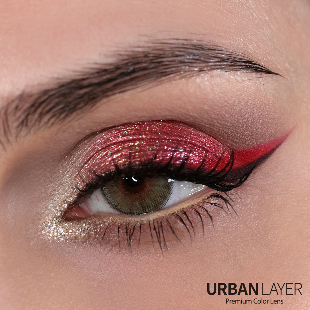 Berkeley Green Urban Layer colored contact lenses by Urban-Layer, showcasing vibrant green hue in a close-up view.