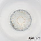 Urban-Layer Breeze Ice Gray urban contact lenses in close-up, showing the cool gray color and detailed pattern of the lenses.