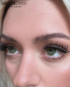 Urban-Layer Maldives Green Urban Layer colored contact lenses in close-up, showing vibrant green eye enhancement.