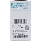 Bausch & Lomb Pure Vision 2 HD prescription contact lenses shown in a close-up view.
